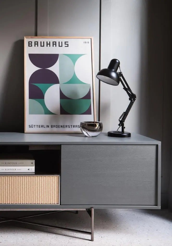 Adriana Grey Oak & Rattan TV Sideboard Unit