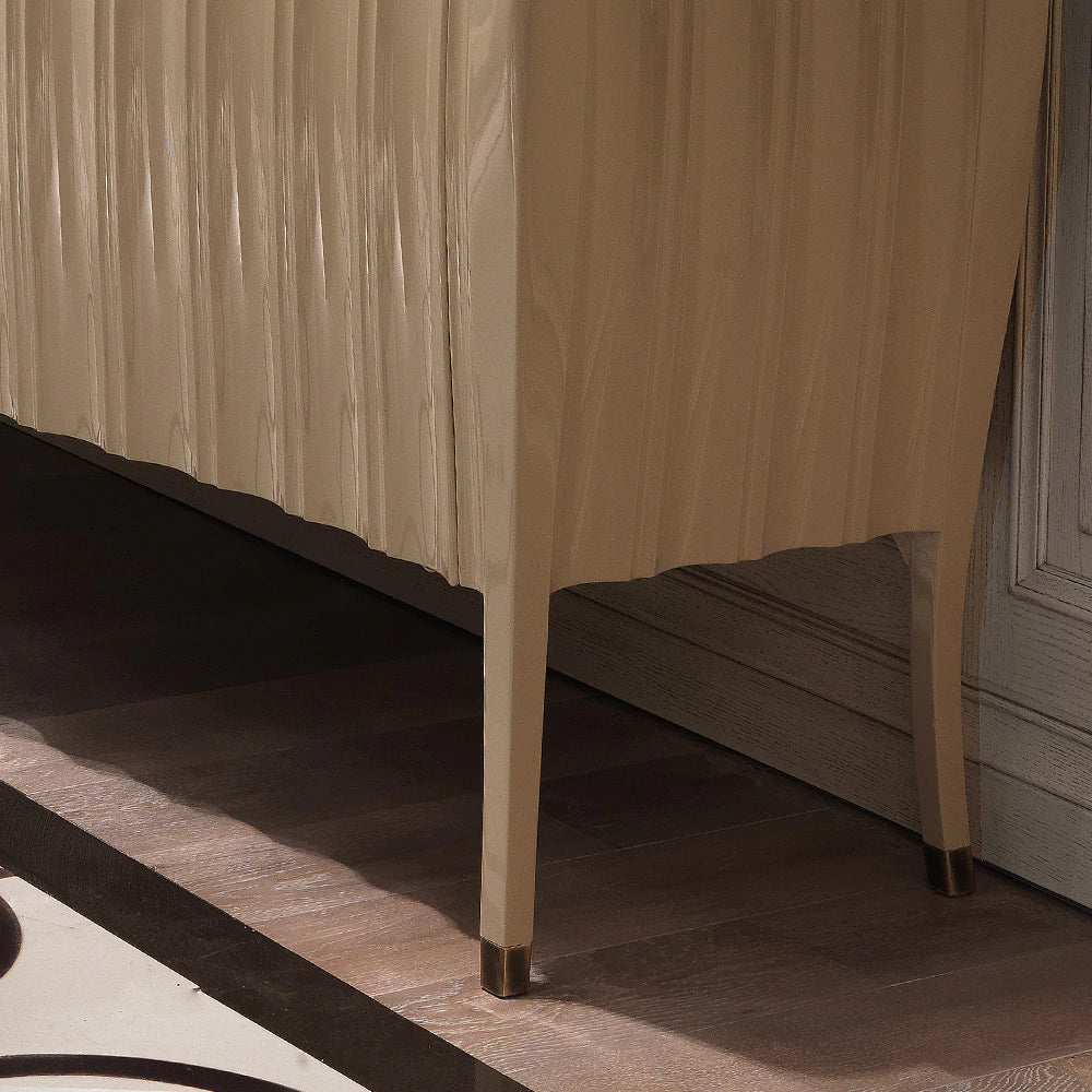 Designer High Gloss Lacquered Curved Front Sideboard Buffet