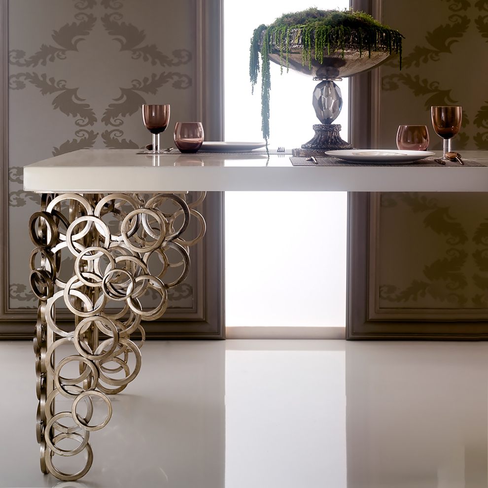 High-End Contemporary Italian Silver Dining Table