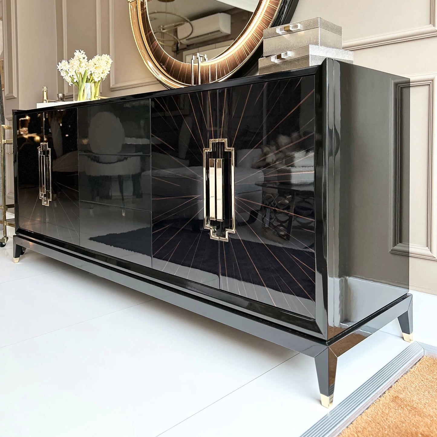 High End Veneer Art Deco Style Sideboard