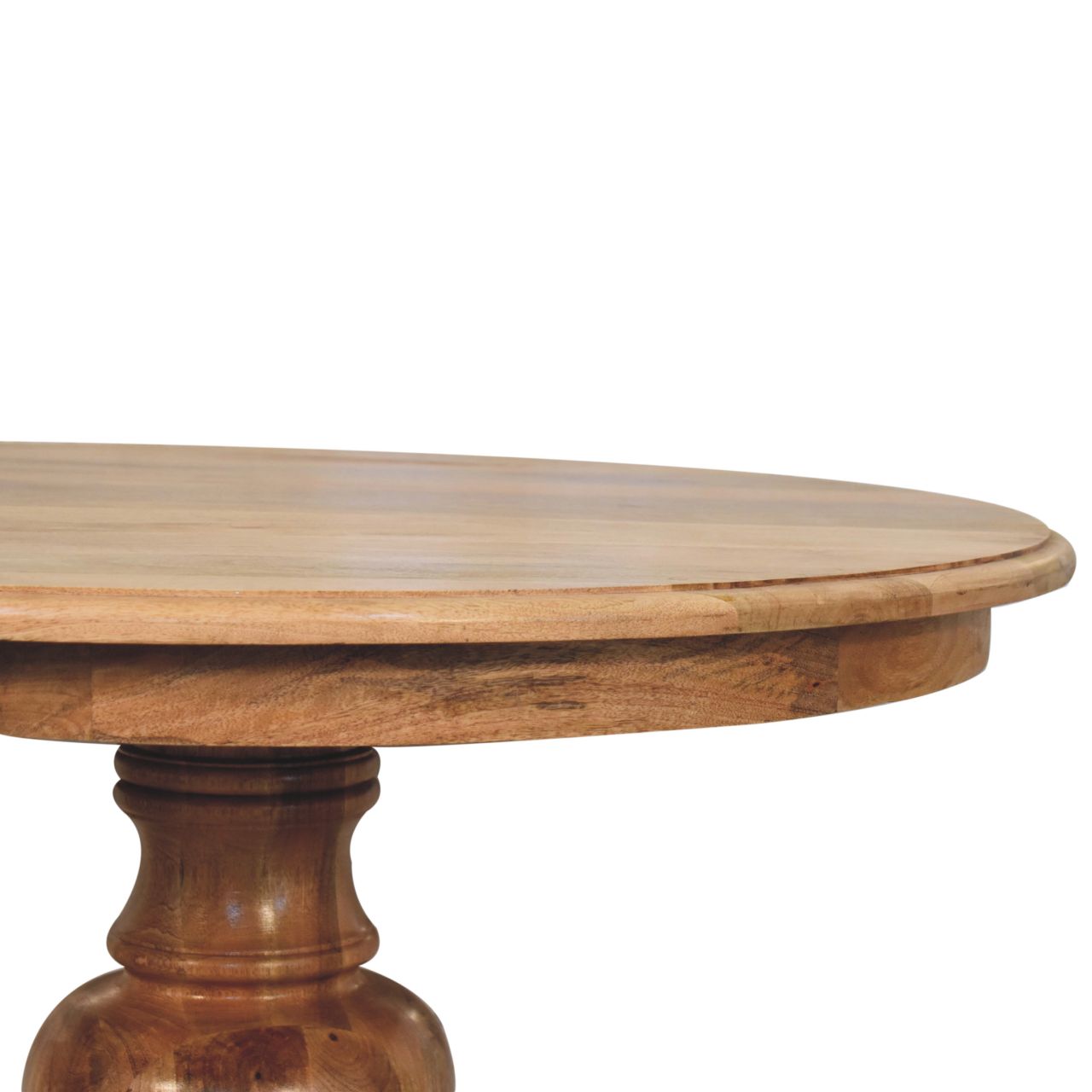 Mango Wood Round Turned Dining Table
