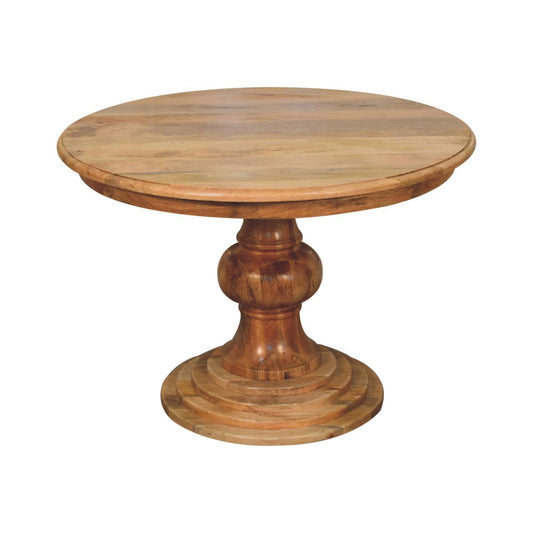 Mango Wood Round Turned Dining Table