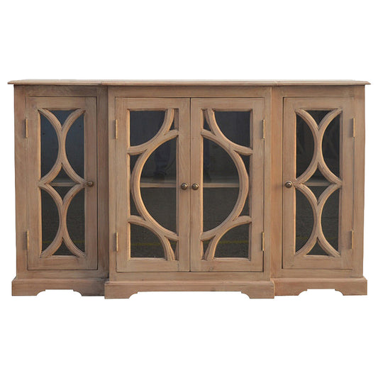 Mango Wood Glazed Carve Media Unit