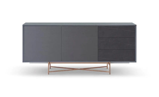 Adriana Grey Oak &amp; Marble-Effect Luxury Buffet Sideboard