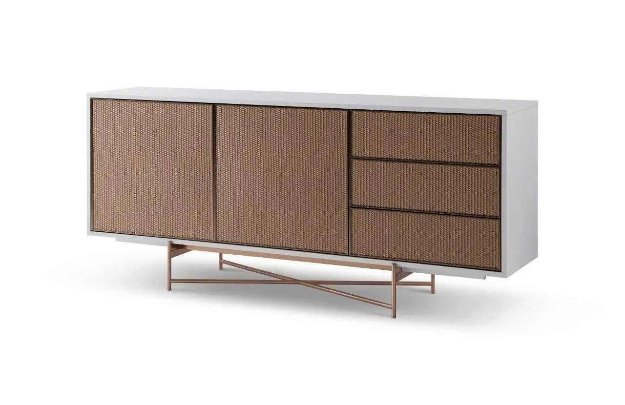Adriana Amber Fluted Glass TV Sideboard Unit