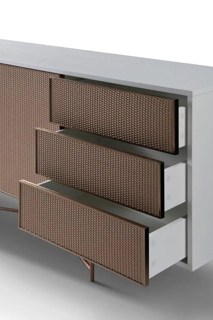 Adriana Amber Fluted Glass TV Sideboard Unit