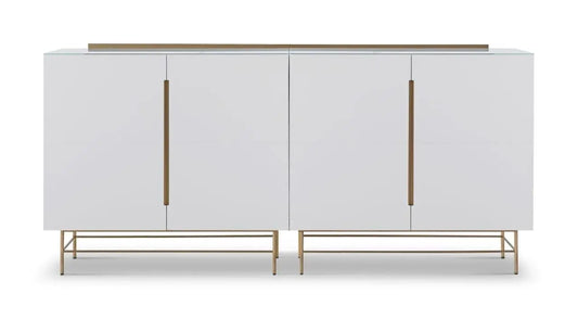 Alberto Four Door White &amp; Gold Sideboard