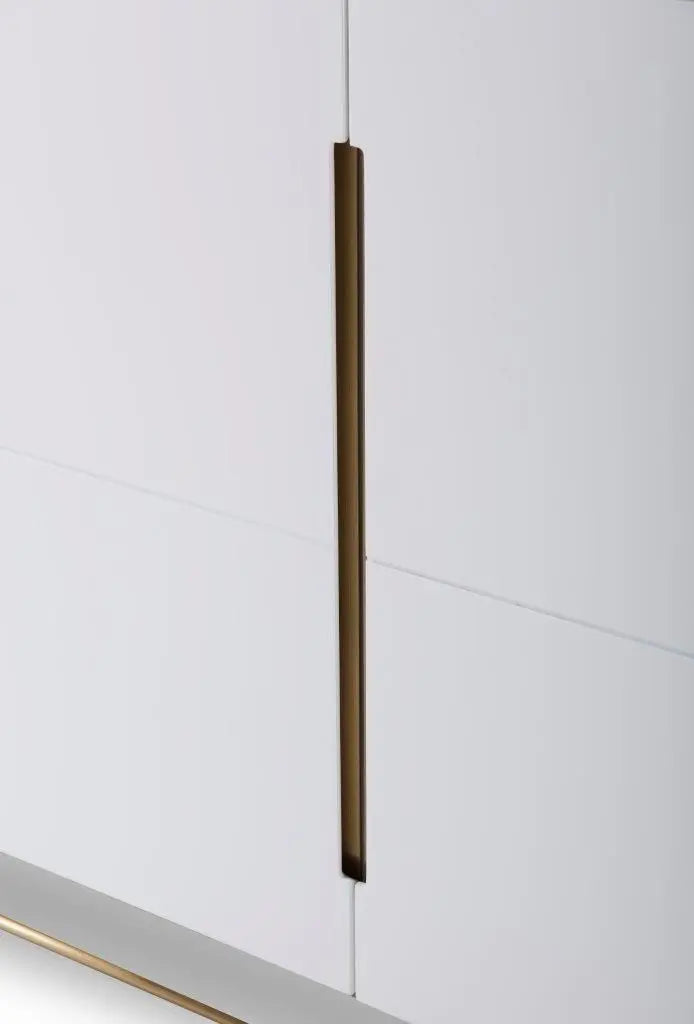 Alberto Four Door White &amp; Gold Sideboard