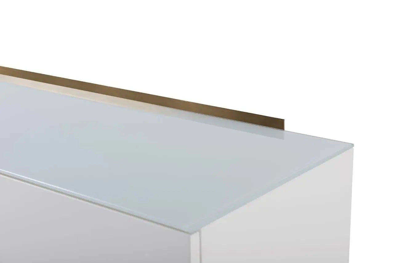 Alberto Four Door White &amp; Gold Sideboard