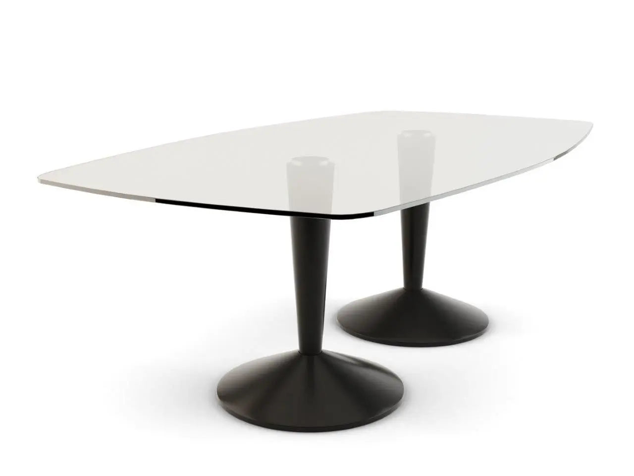 Black Iona Rectangular Black Pedestal Dining Table