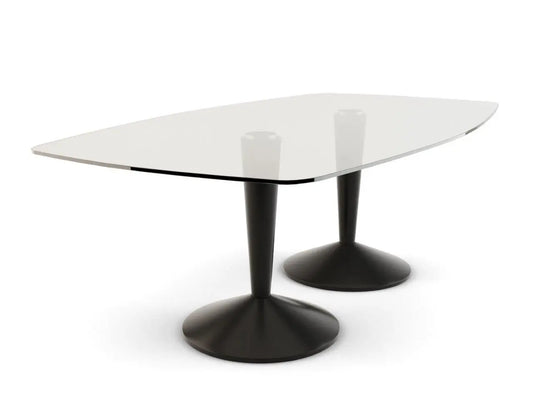 Black Iona Rectangular Black Pedestal Dining Table