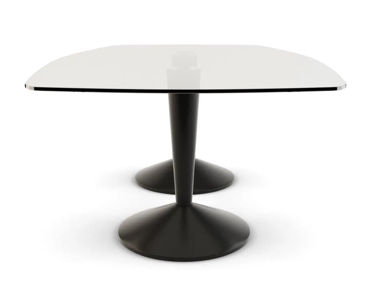 Black Iona Rectangular Black Pedestal Dining Table