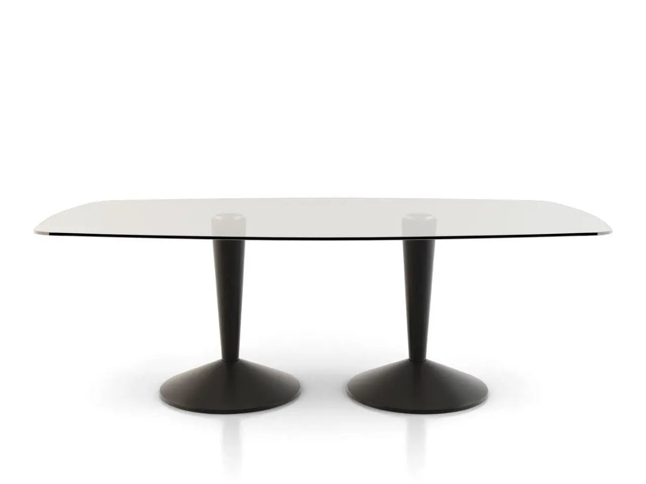 Black Iona Rectangular Black Pedestal Dining Table