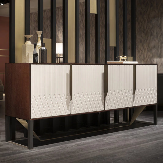 Contemporary Italian Designer 4-Door Buffet Sideboard