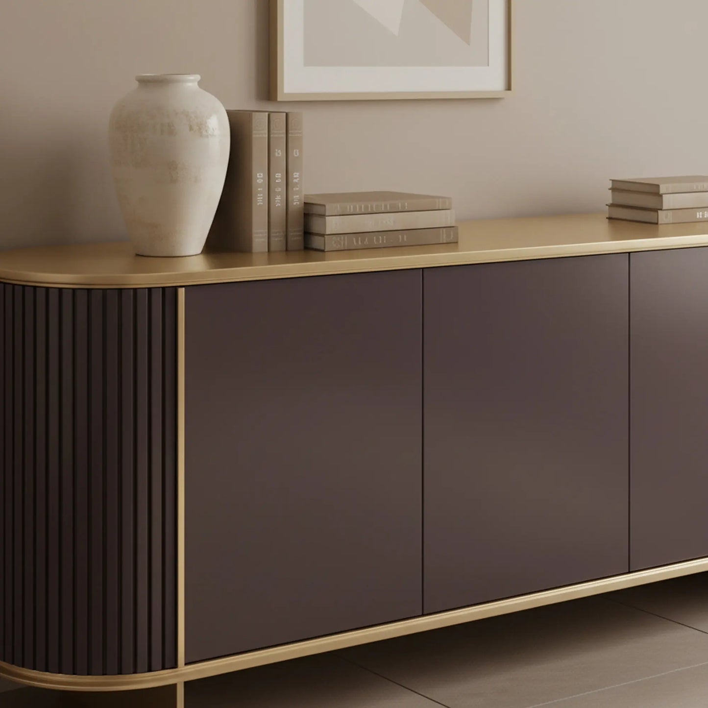Contemporary Lacquered Curved Sideboard
