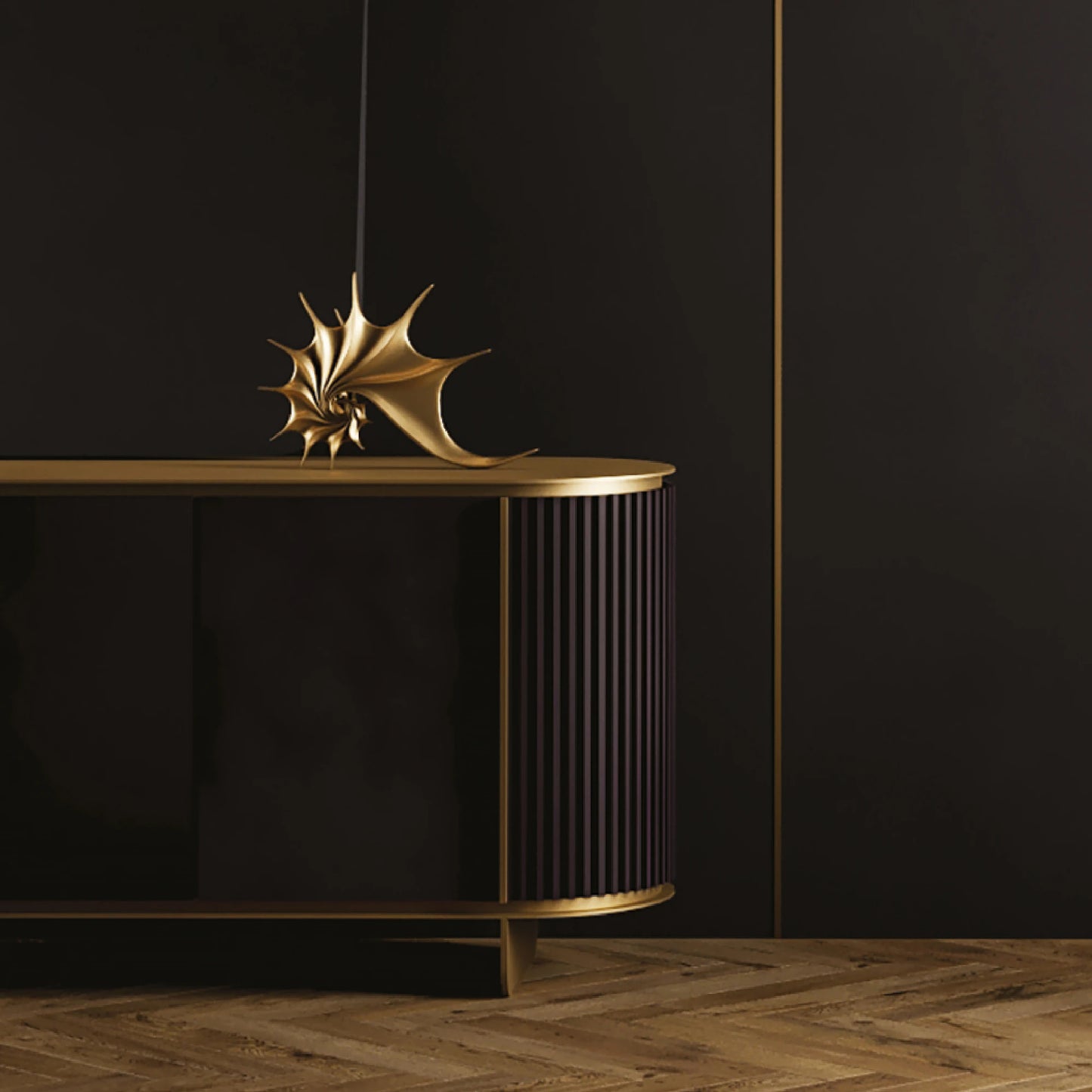 Contemporary Lacquered Curved Sideboard