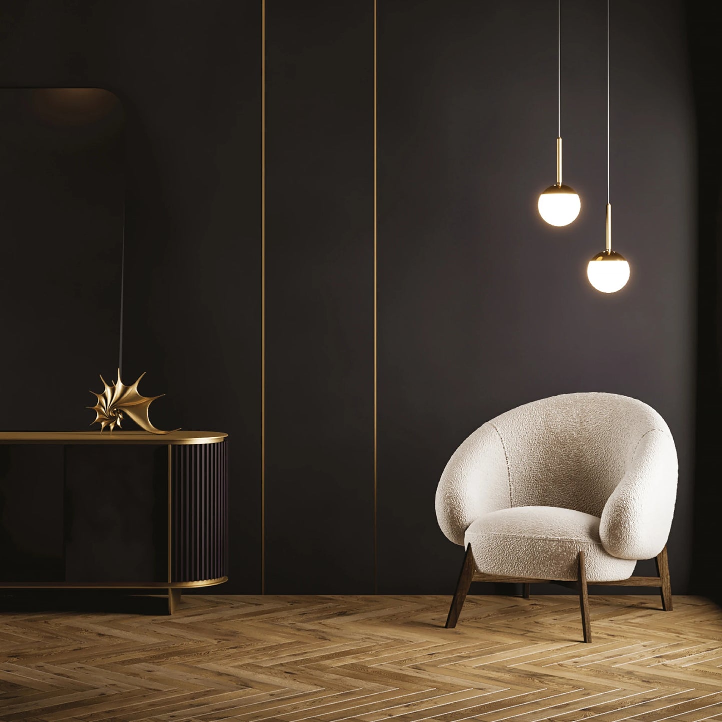 Contemporary Lacquered Curved Sideboard