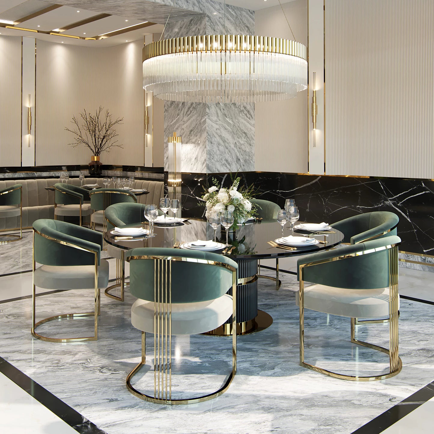 Contemporary Lacquered Round Dining Table