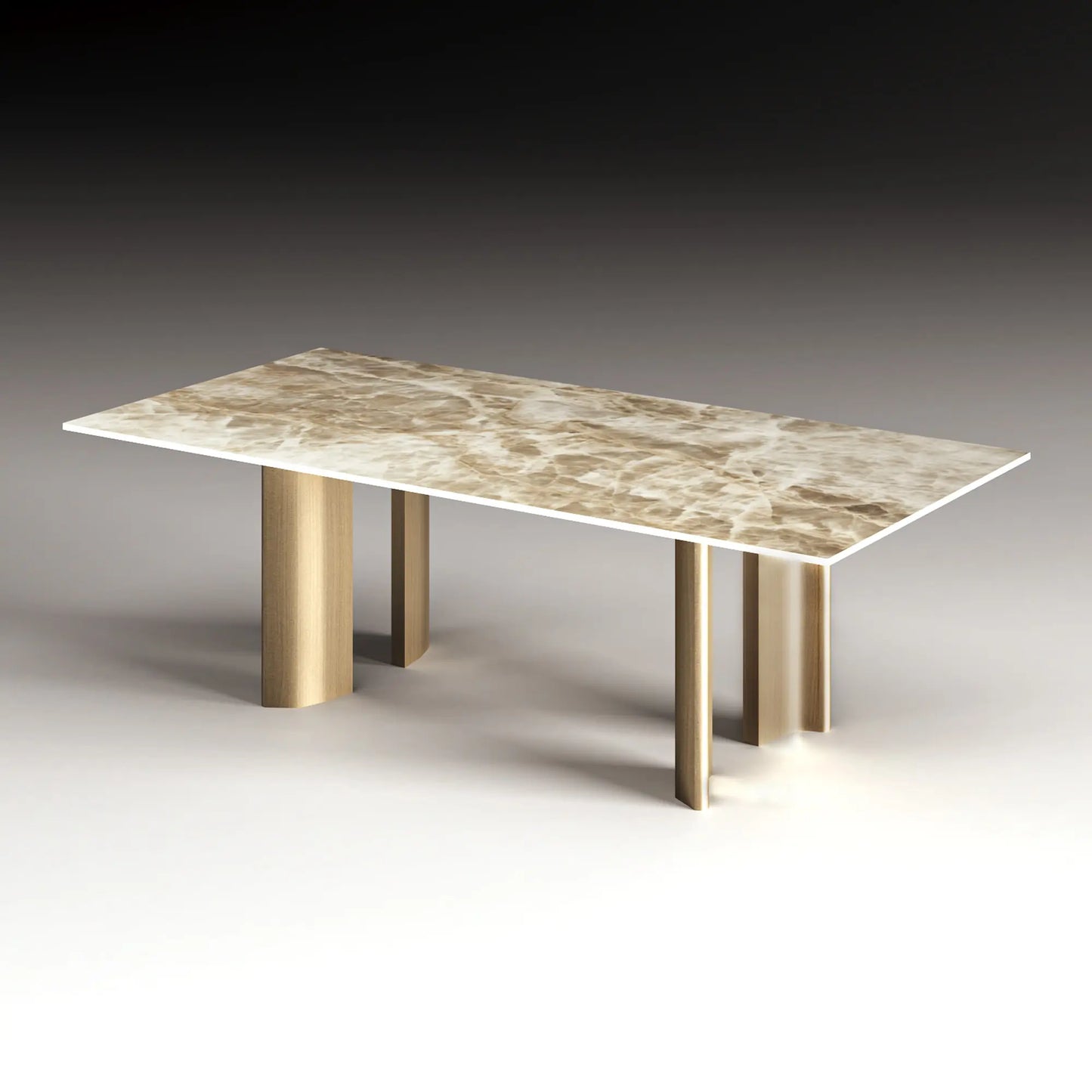Contemporary Rectangular Faux Marble Dining Table