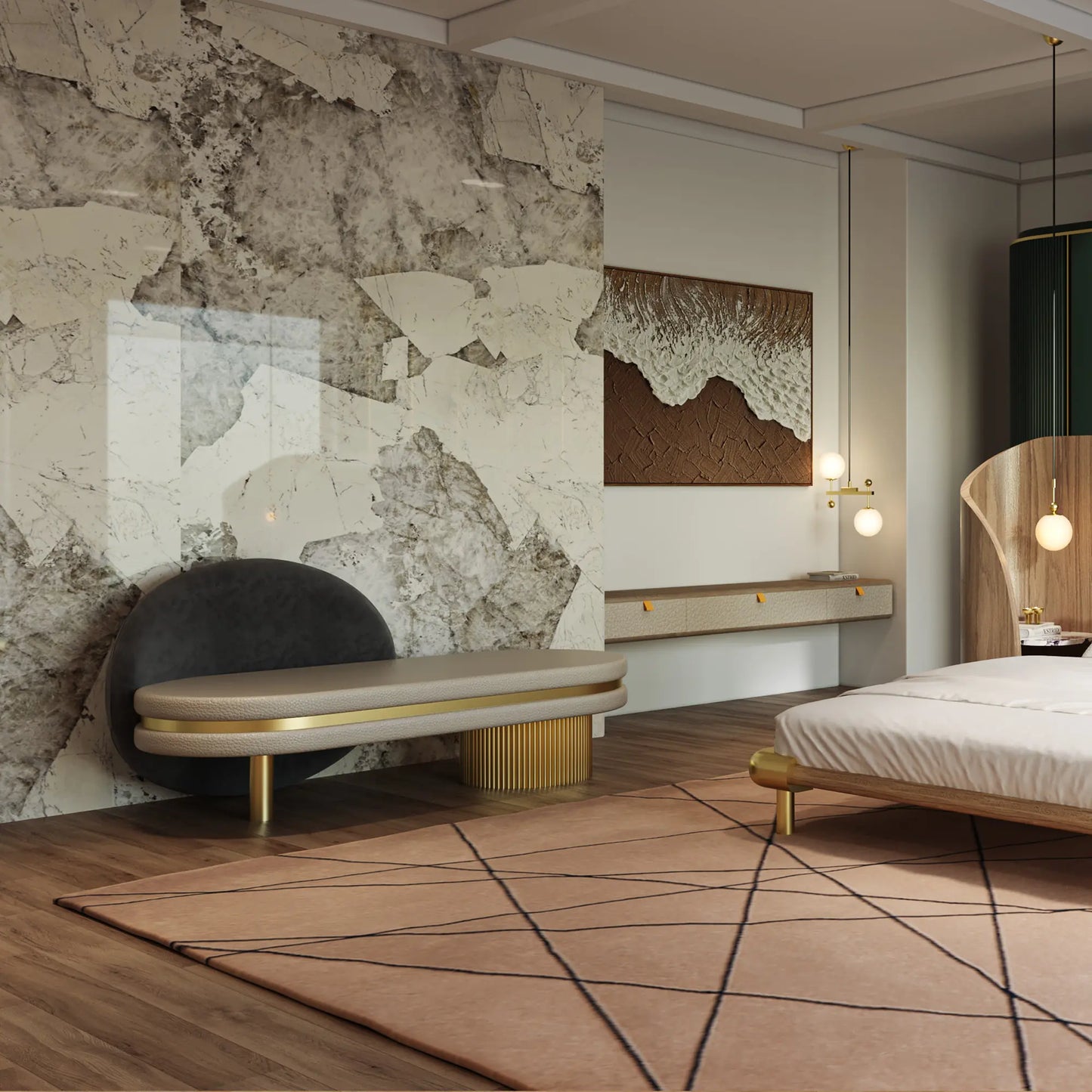 Contemporary Veneered Floating Sideboard