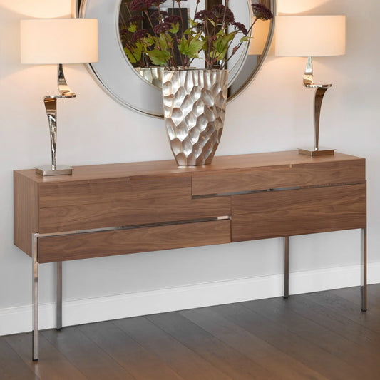 Contemporary Walnut Veneer Sideboard