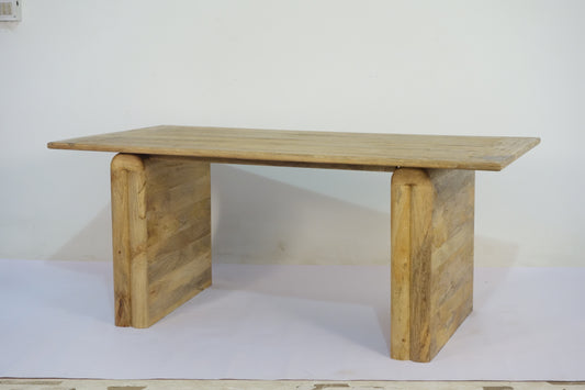 Dewan Wooden Sq. Design Wood Top Dining Table