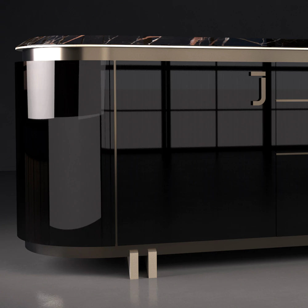 Exclusive Italian Marble-Topped Luxury Sideboard