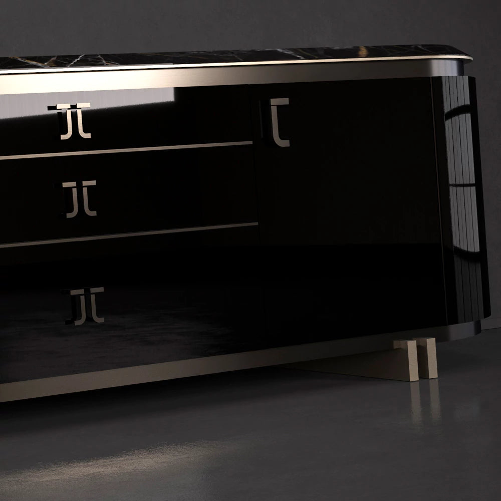 Exclusive Italian Marble-Topped Luxury Sideboard