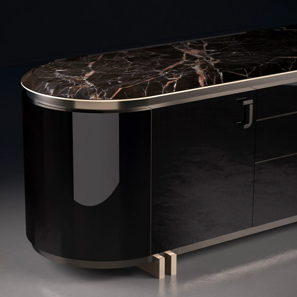 Exclusive Italian Marble-Topped Luxury Sideboard