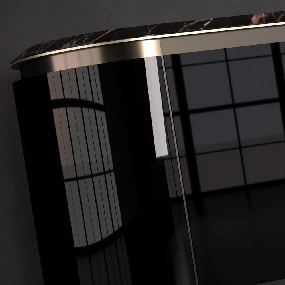 Exclusive Italian Marble-Topped Luxury Sideboard