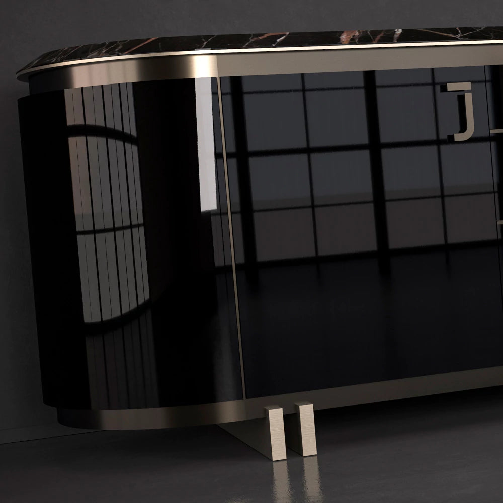 Exclusive Italian Marble-Topped Luxury Sideboard