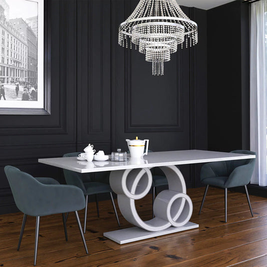 Exclusive Marble Dining Table – Ammonite Ice Quartz