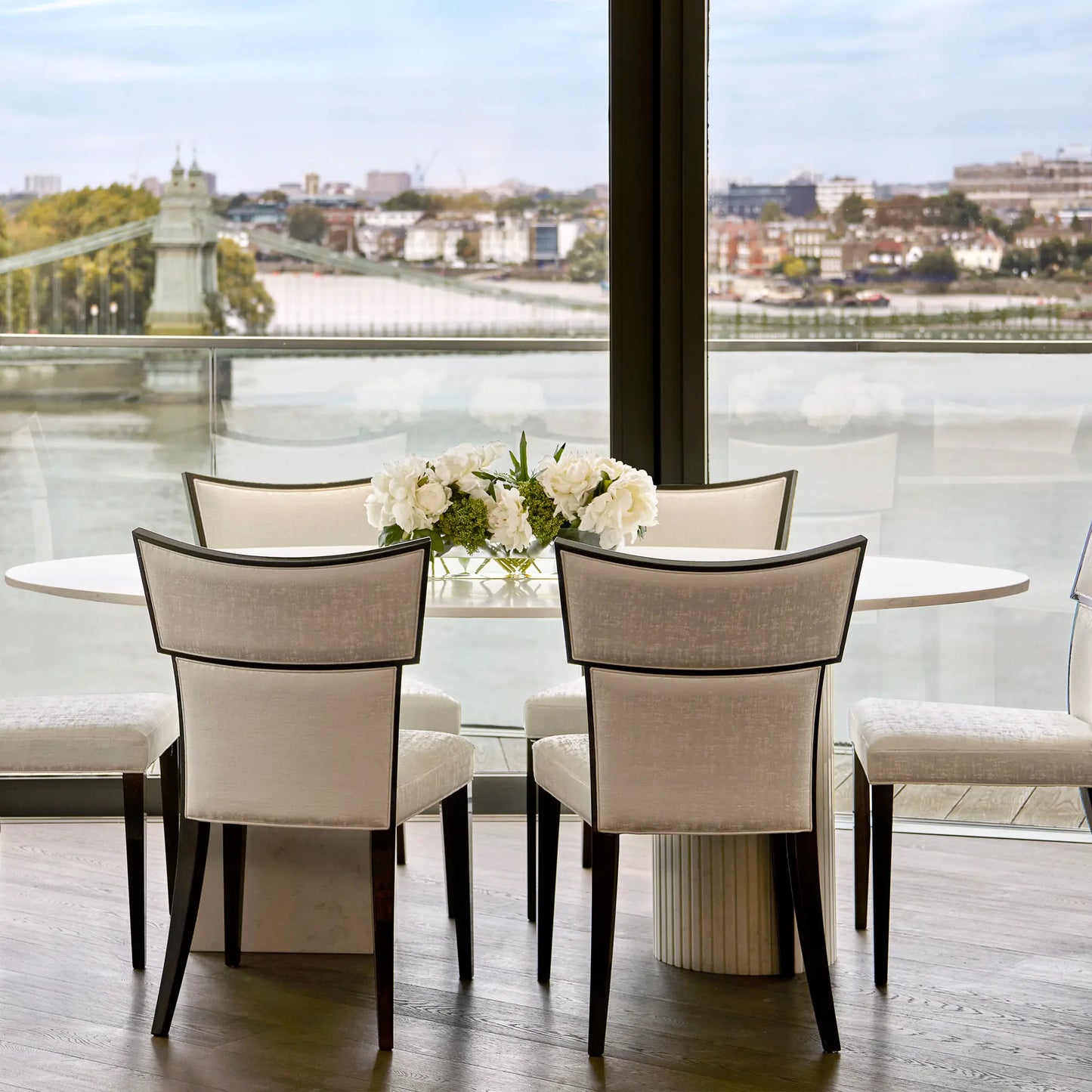 Exclusive Oval Ammonite Tuscany Quartz Dining Table