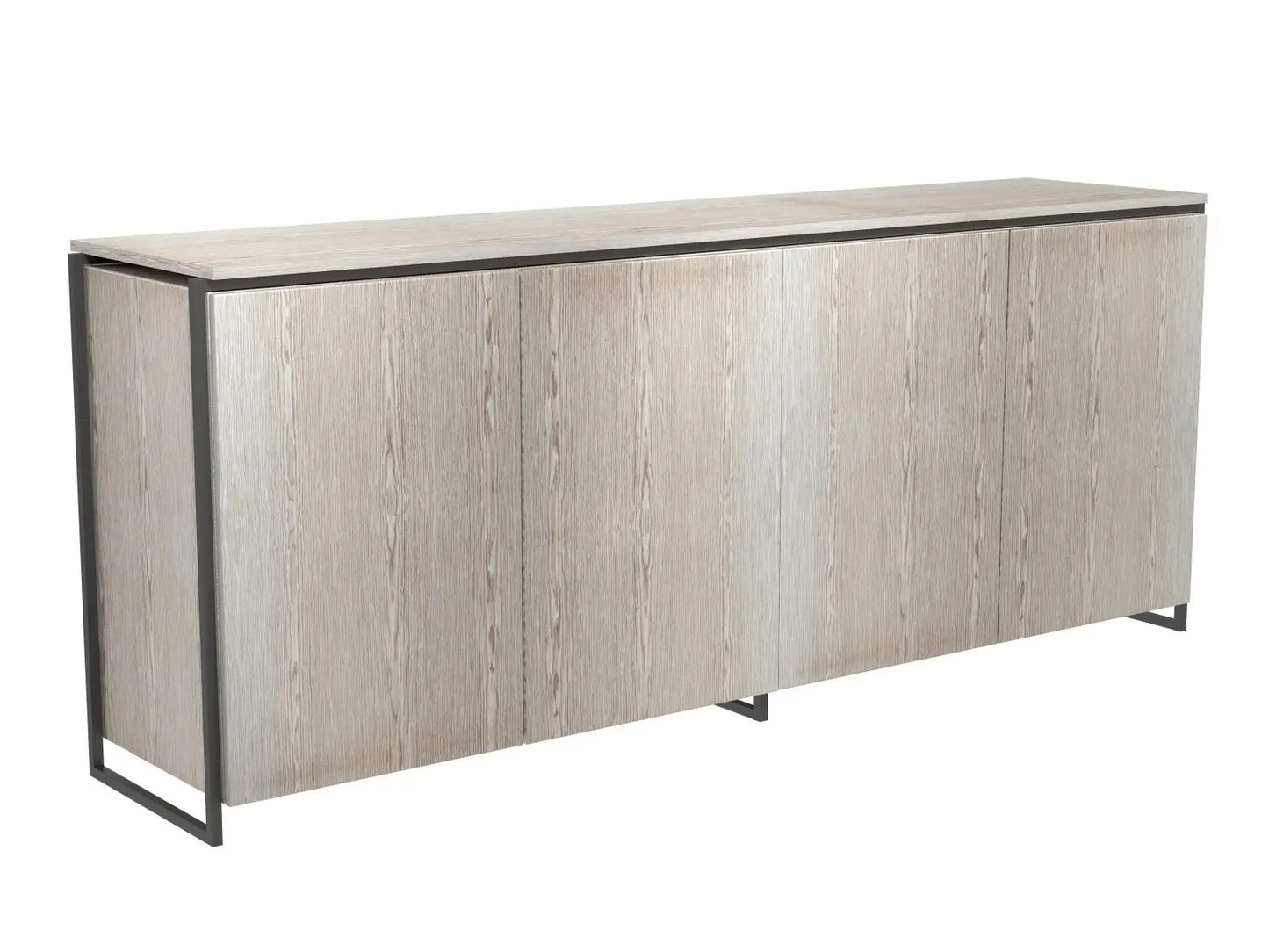Federico Weathered Oak &amp; Black Steel Modern Sideboard