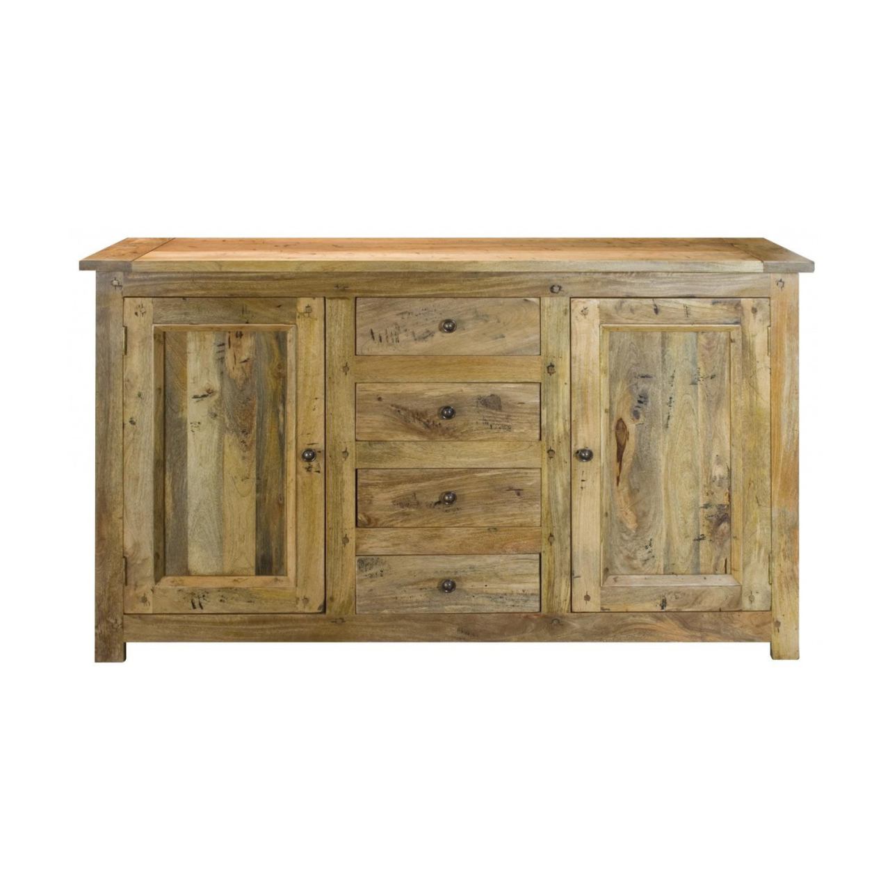 Solid Mango Granary 4 Drawer Sideboard