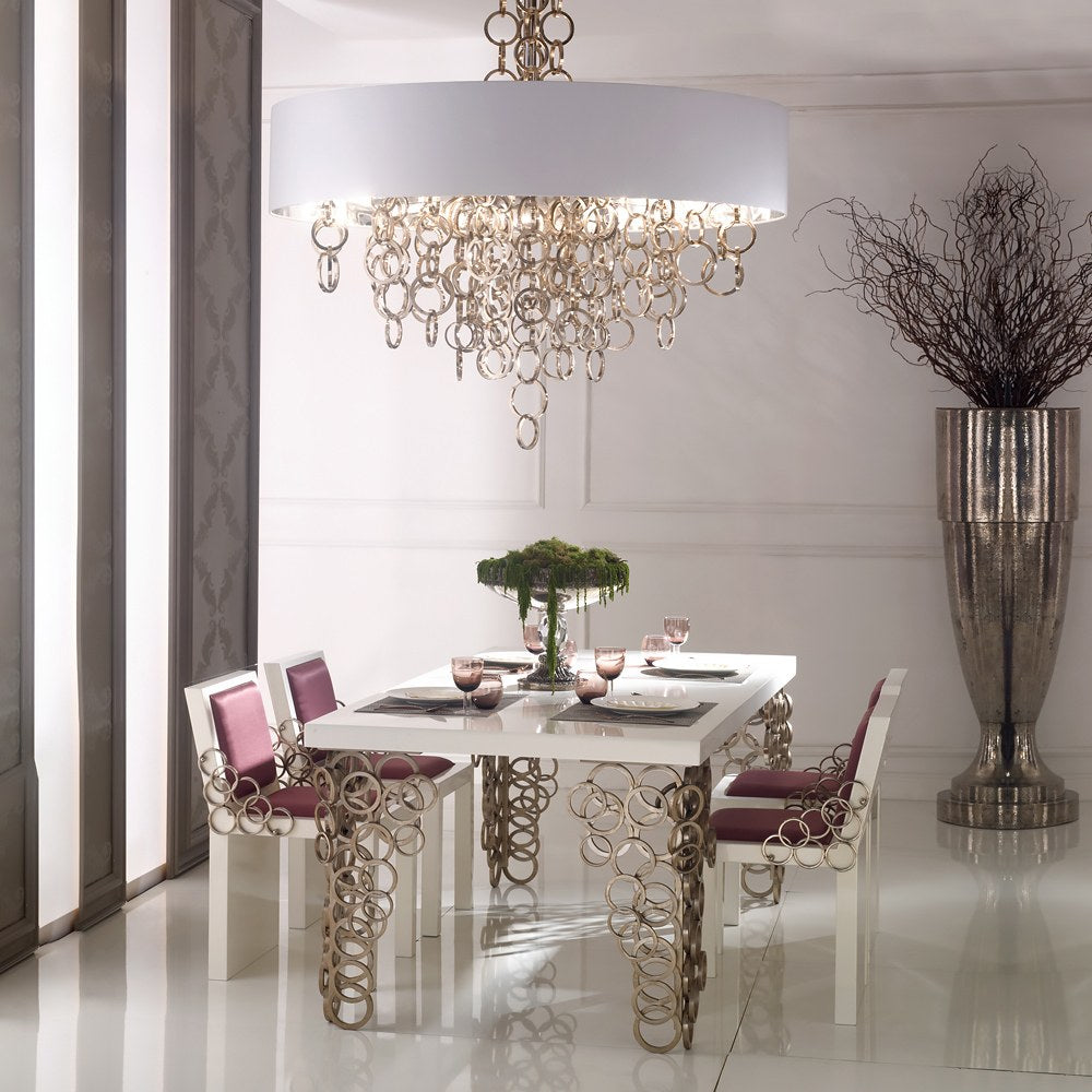 High-End Contemporary Italian Silver Dining Table