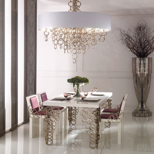 High-End Contemporary Italian Silver Dining Table