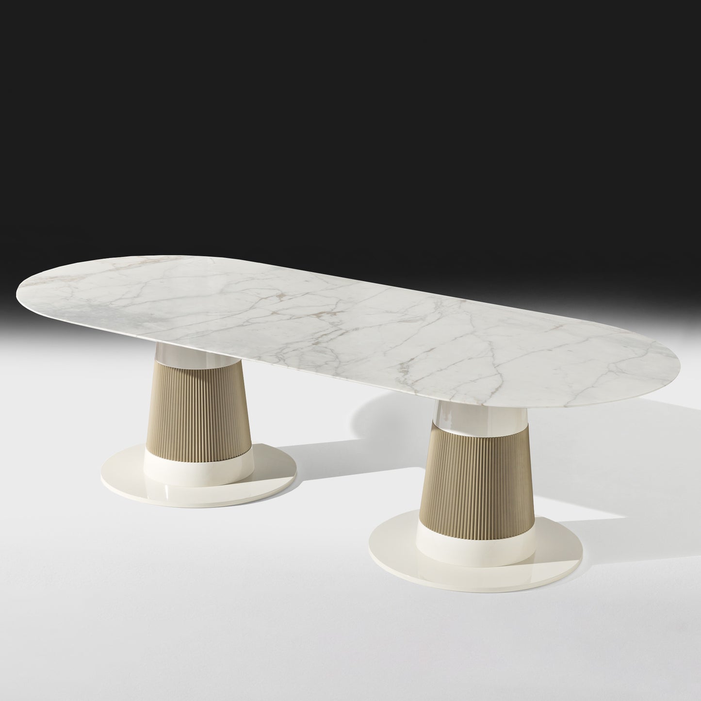 High-End Contemporary Marble Oval Dining Table
