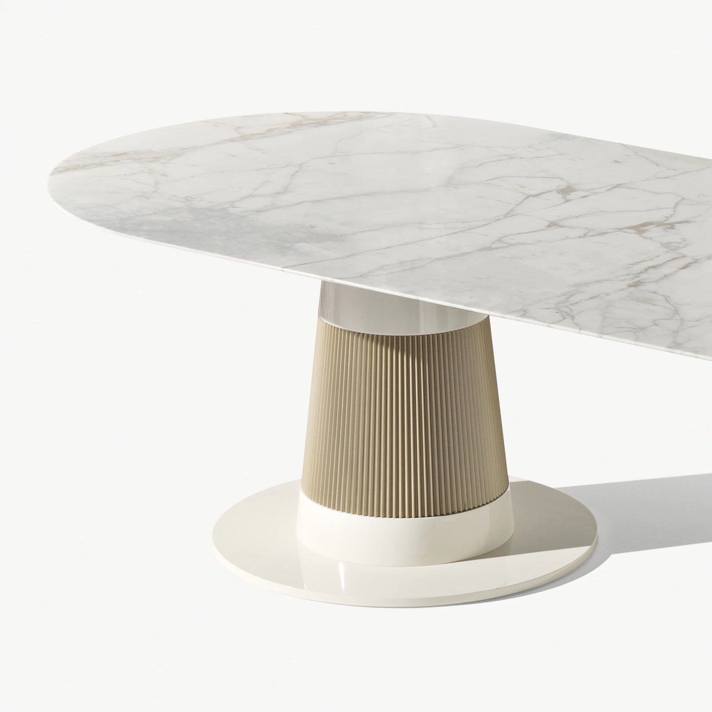 High-End Contemporary Marble Oval Dining Table