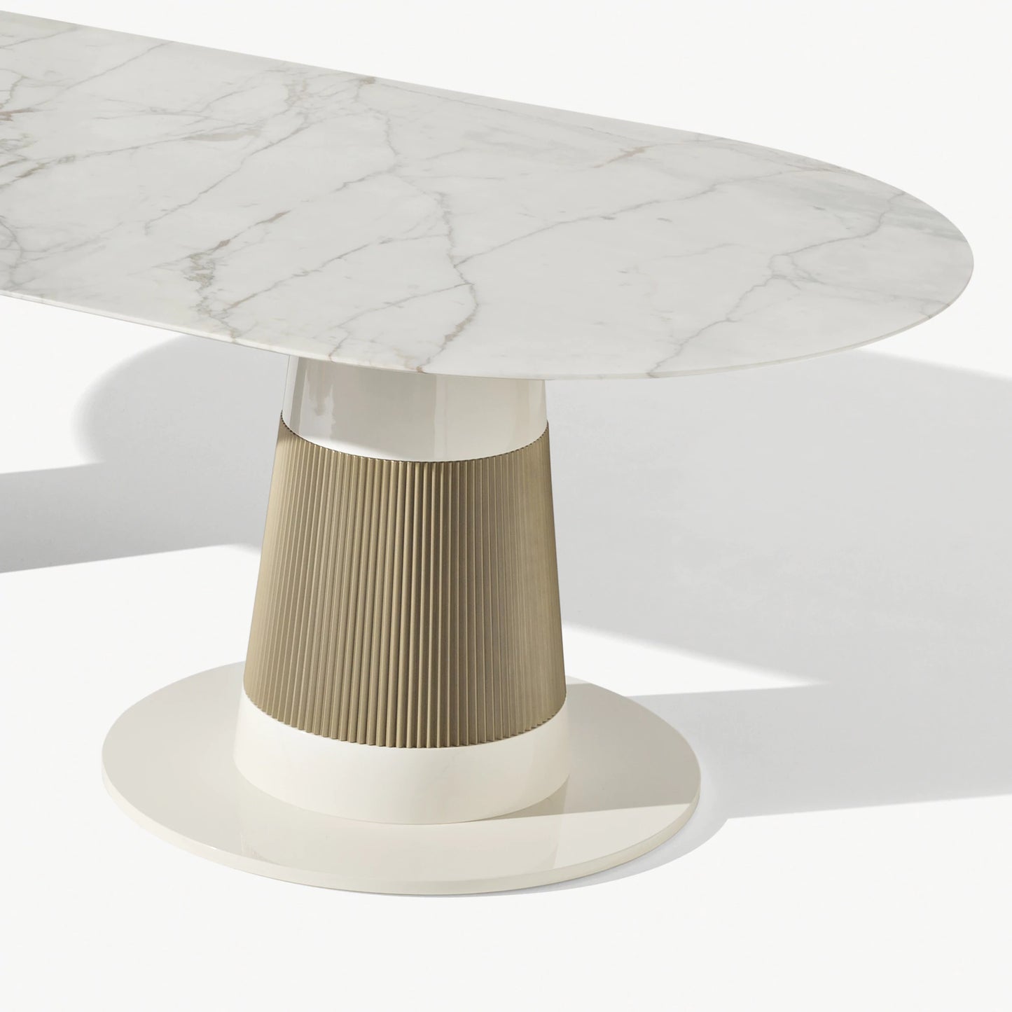 High-End Contemporary Marble Oval Dining Table