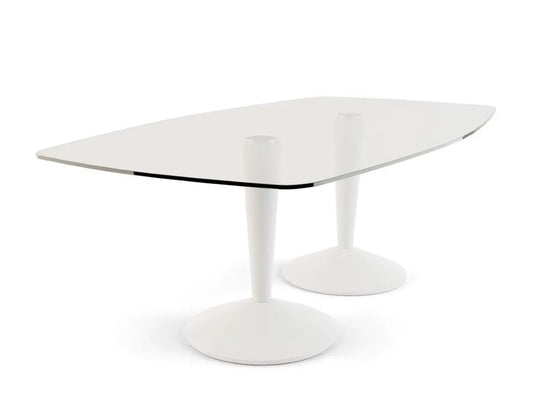 Iona Rectangular White Pedestal Dining Table