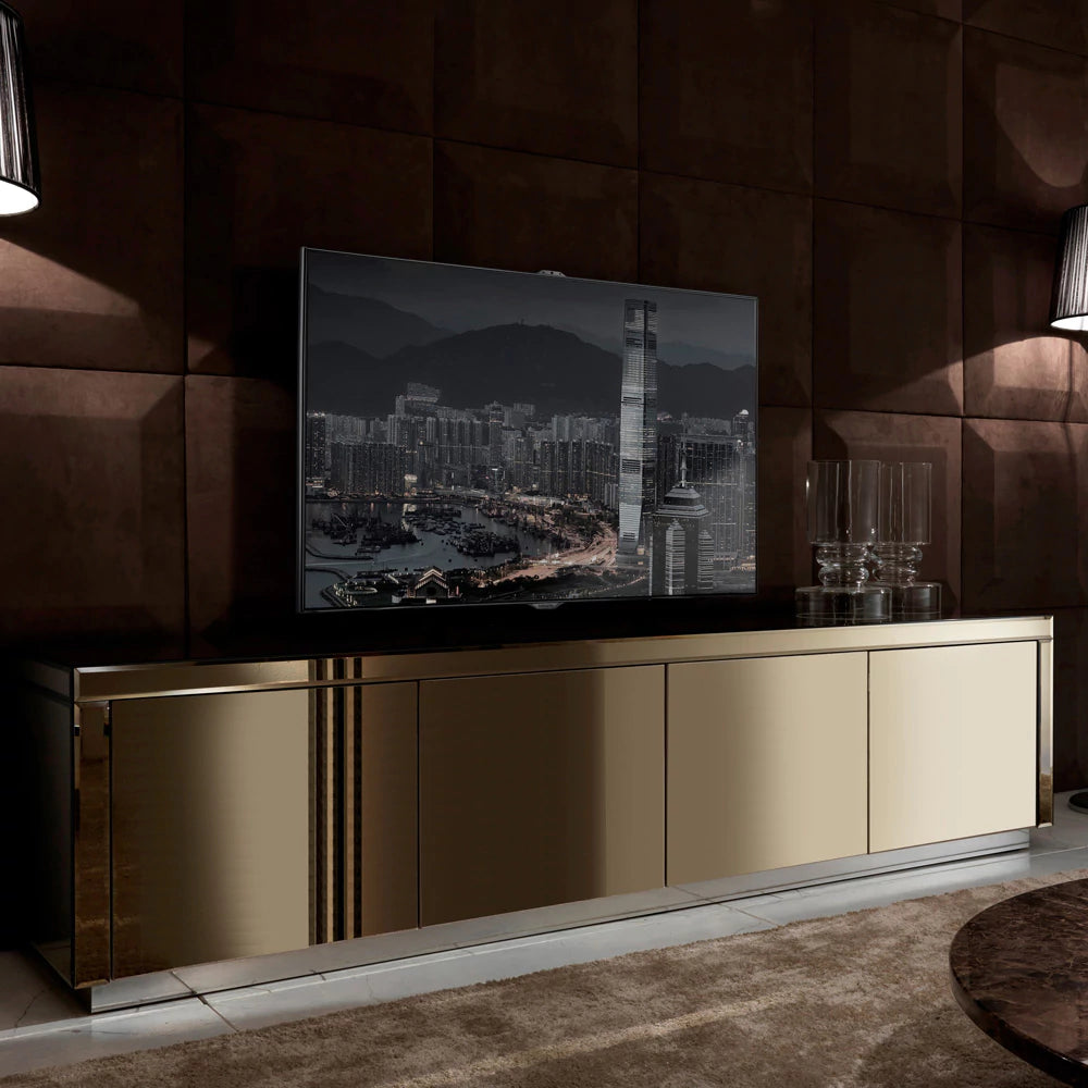 Modern Mirrored Low TV Sideboard