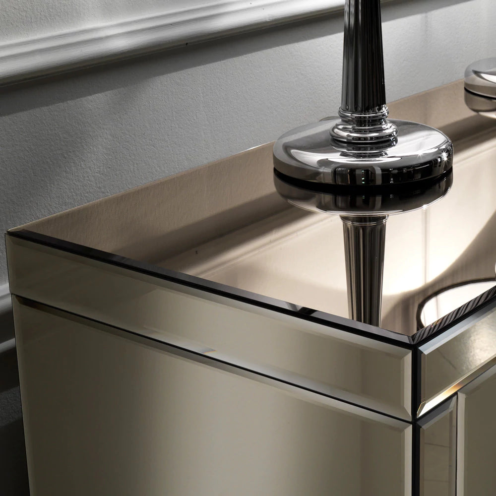 Modern Mirrored Low TV Sideboard