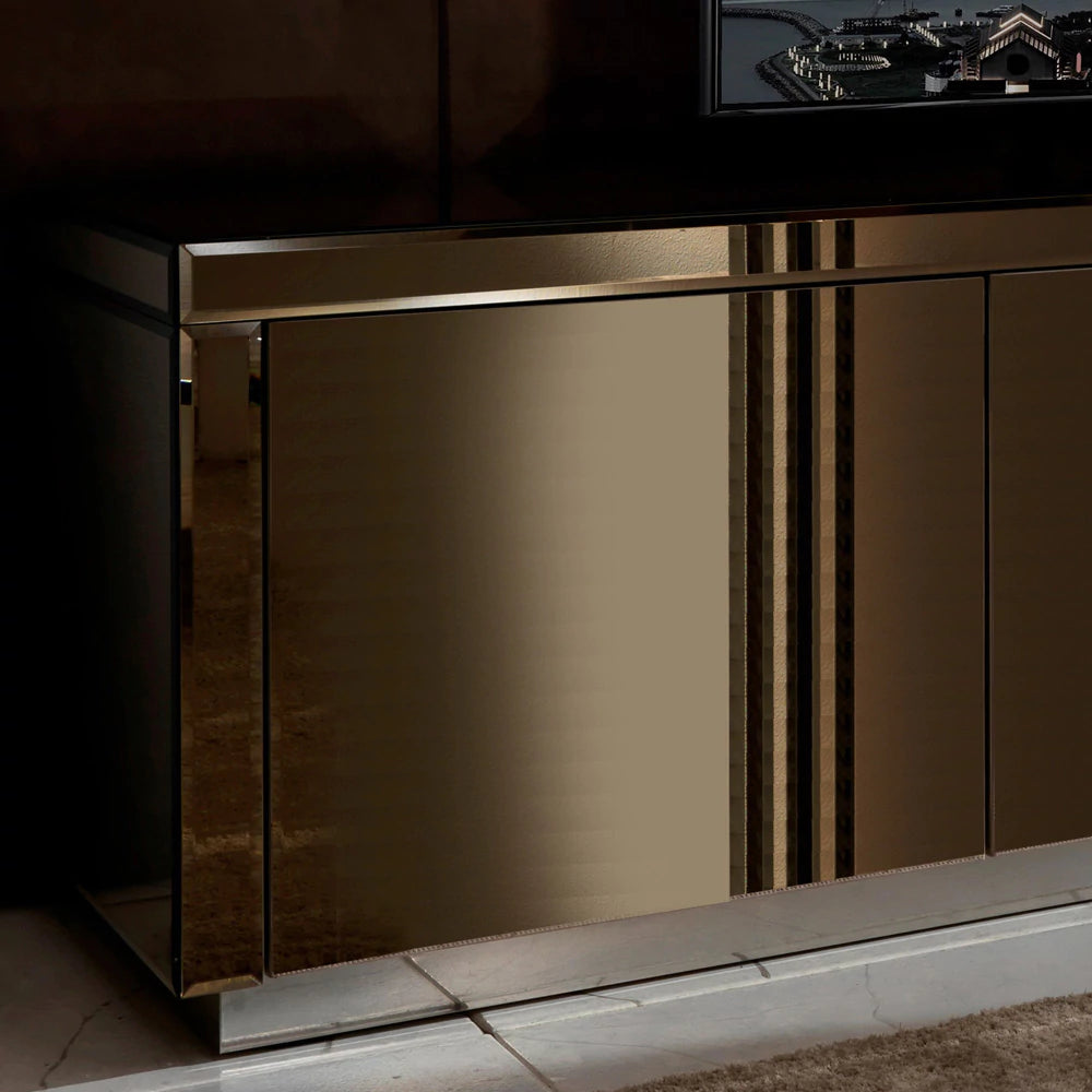 Modern Mirrored Low TV Sideboard
