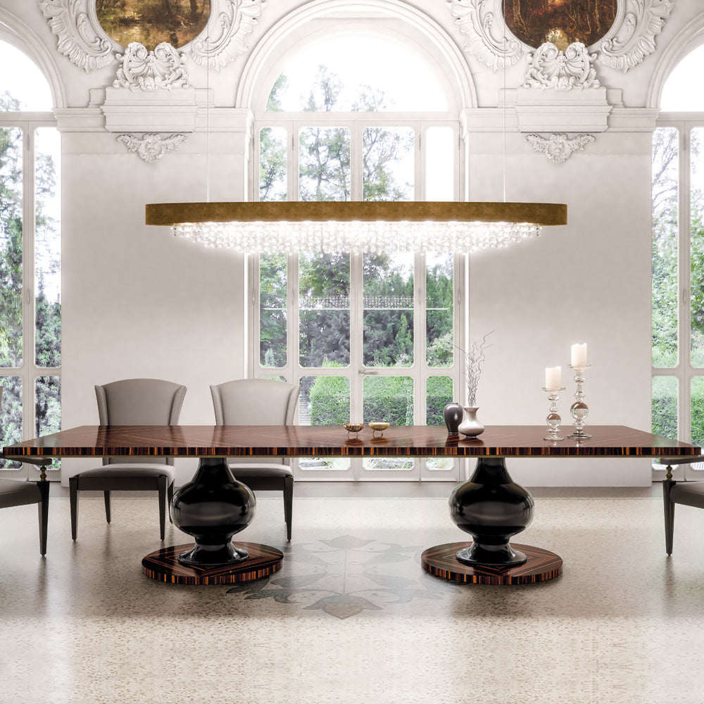 Large Designer Ebony Veneered Dining Table