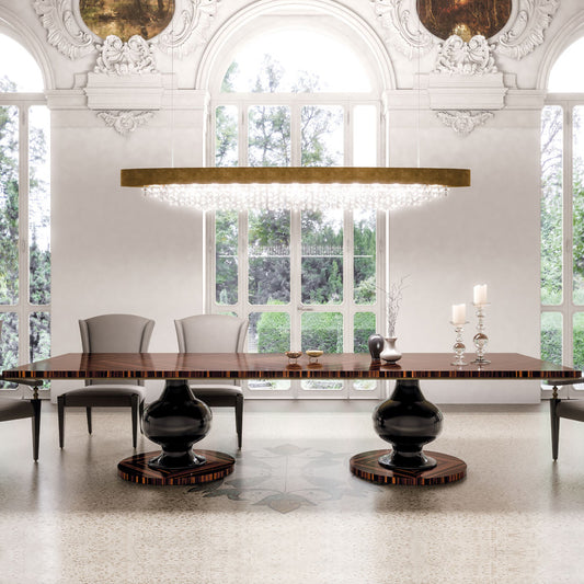 Large Designer Ebony Veneered Dining Table