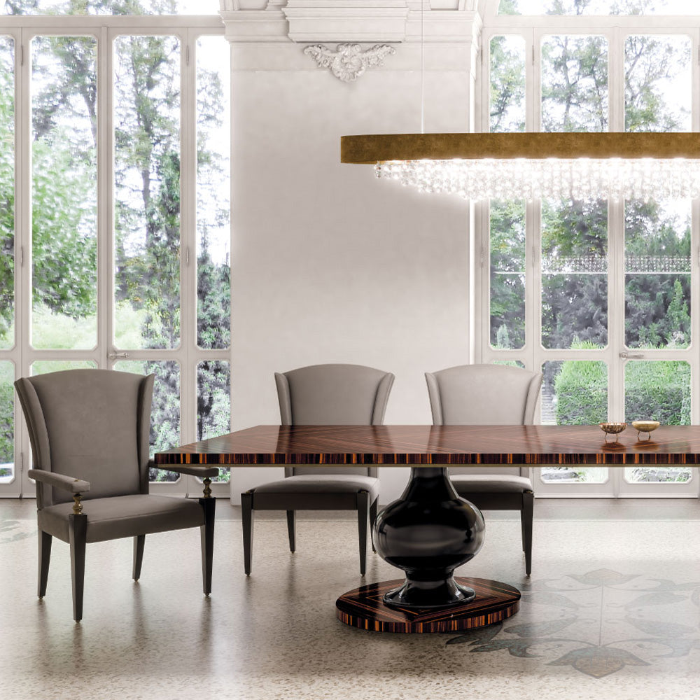 Large Designer Ebony Veneered Dining Table