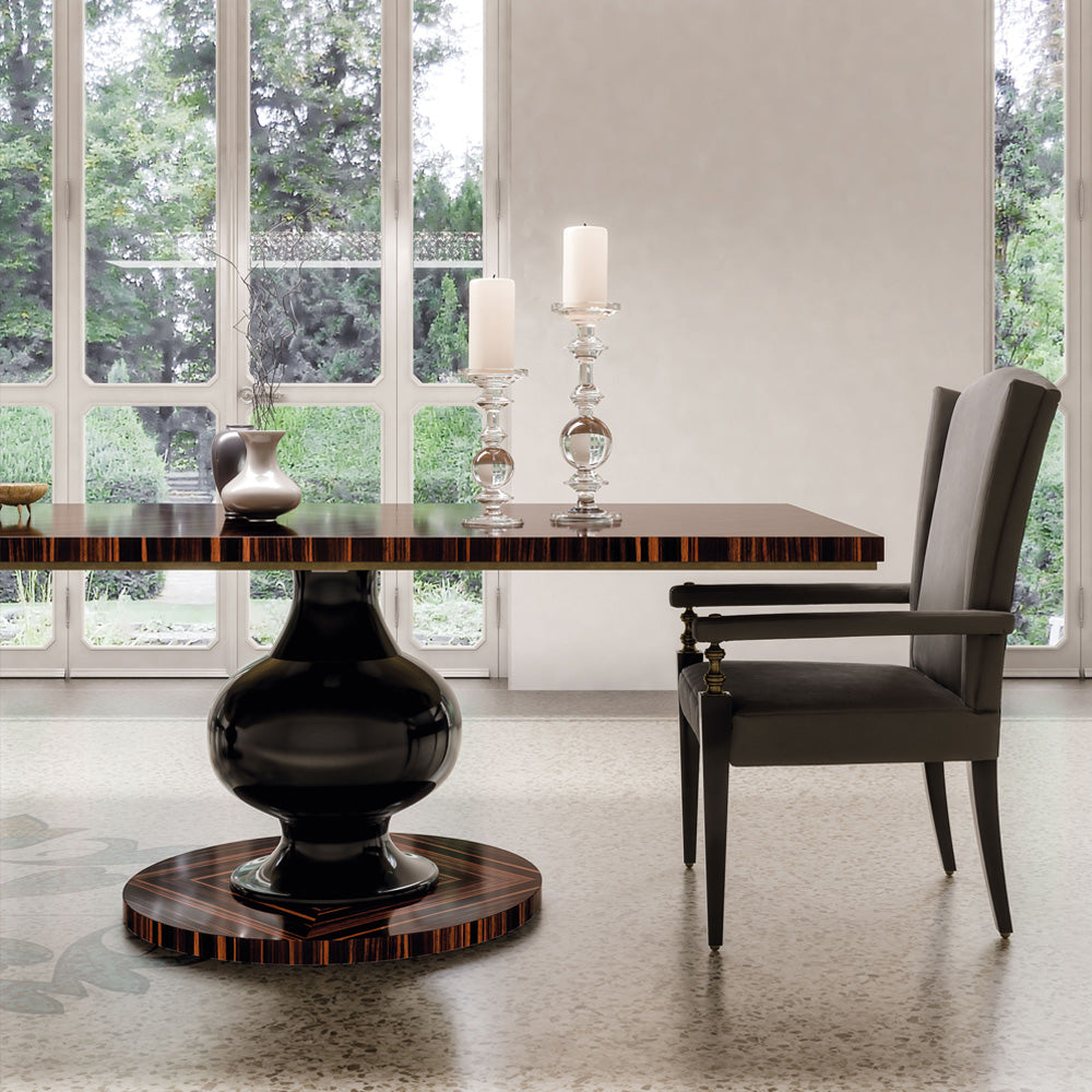 Large Designer Ebony Veneered Dining Table