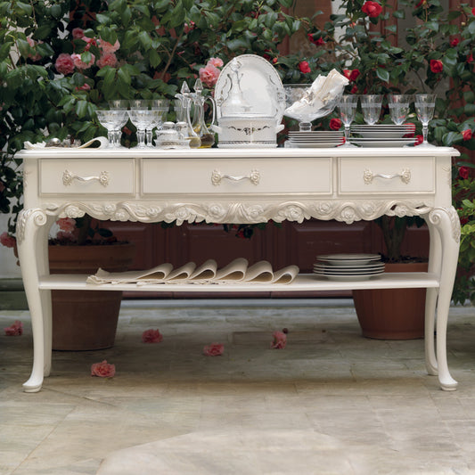 Luxurious Carved Italian Sideboard with Rose Handle Detailing