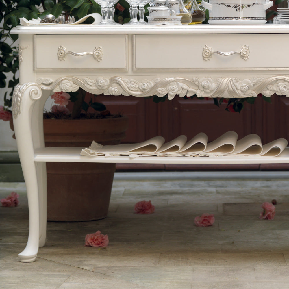 Luxurious Carved Italian Sideboard with Rose Handle Detailing